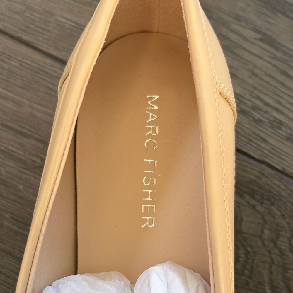 Marc Fisher Two-Tone Cream & Beige Fringe Loafers - Picture 2 of 4
